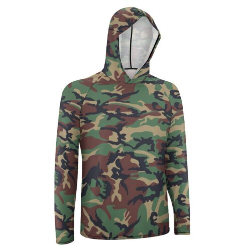 Alternative view of South Korea Tonghab V1 Camouflage Sun Protection Hooded Rashguard T-Shirt