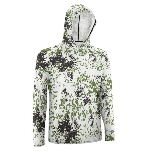 Alternative view of Danish Snowfleck Camouflage  Sun Protection Hooded Rashguard T-Shirt