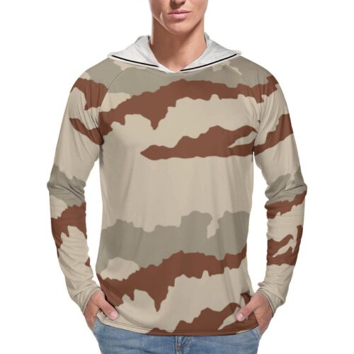 French Daguet v2 Desert Camouflage Sun Protection Hooded Rashguard T-Shirt