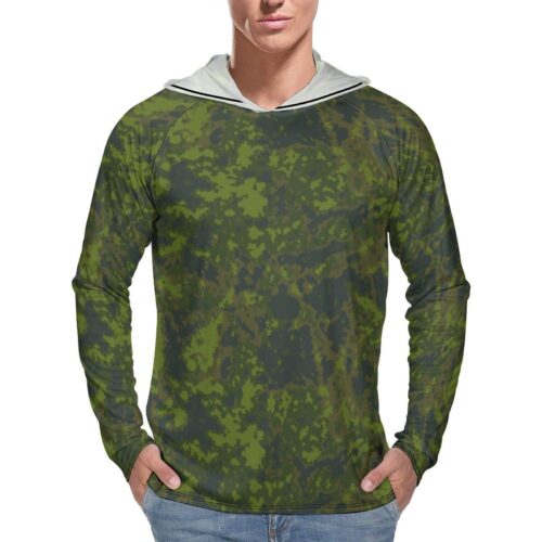 Finnish K04 Woodland Camouflage  Sun Protection Hooded Rashguard T-Shirt