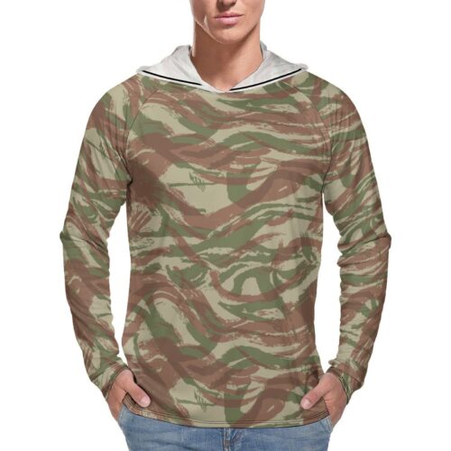 French Lizard A1 Camouflage Sun Protection Hooded Rashguard T-Shirt
