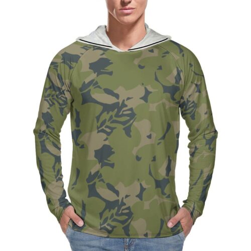 Cuban Leaf Camouflage  Sun Protection Hooded Rashguard T-Shirt