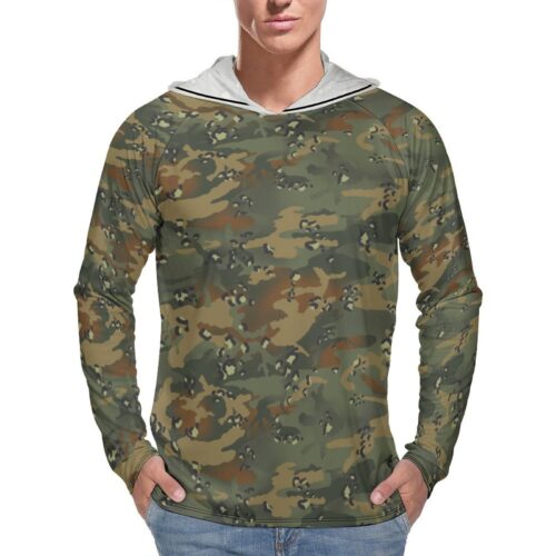 Chocolate Chip DPM Woodland Fleck  Sun Protection Hooded Rashguard T-Shirt