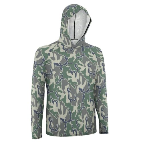 Alternative view of South Korea Navy SEAL Leopard Jigsaw v3 Camouflage Sun Protection Hooded Rashguard T-Shirt