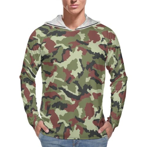 Irish PDF DPM Camouflage V2  Sun Protection Hooded Rashguard T-Shirt