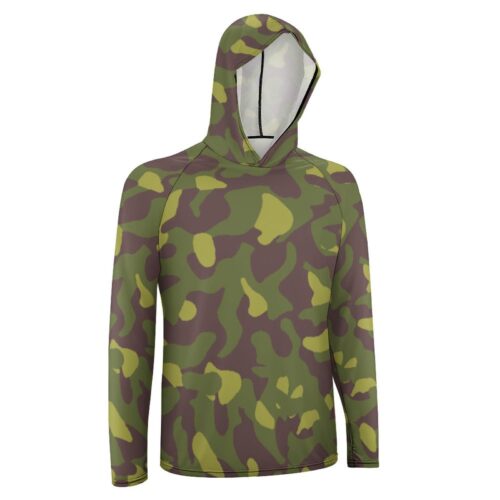 Alternative view of Finnish M62 Camouflage Type 2 Sun Protection Hooded Rashguard T-Shirt