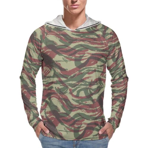 French Lizard F1 Camouflage Sun Protection Hooded Rashguard T-Shirt