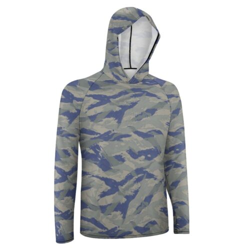Alternative view of Greek Lizard Air Force v2 Camouflage Sun Protection Hooded Rashguard T-Shirt