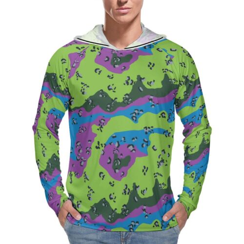 Chocolate Chip ERDL Altern VGB  Sun Protection Hooded Rashguard T-Shirt