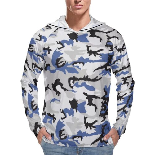 Iranian Air Force M81 Camouflage Sun Protection Hooded Rashguard T-Shirt