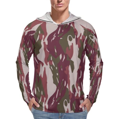 Indonesian Loreng Darah Mangalir v2 Sun Protection Hooded Rashguard T-Shirt