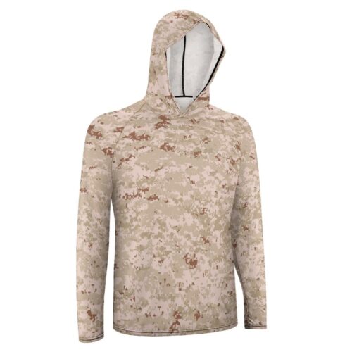 Alternative view of Kuwait Desert Digital Camouflage Sun Protection Hooded Rashguard T-Shirt