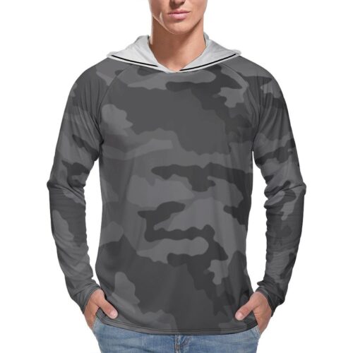French GIPN Urban v2 Camouflage Sun Protection Hooded Rashguard T-Shirt