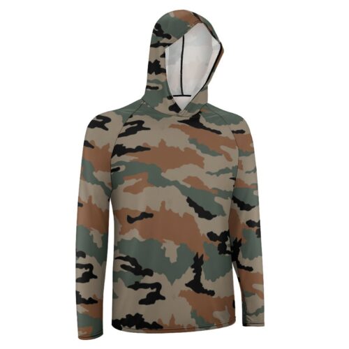 Alternative view of India PC DPM Camouflage Sun Protection Hooded Rashguard T-Shirt