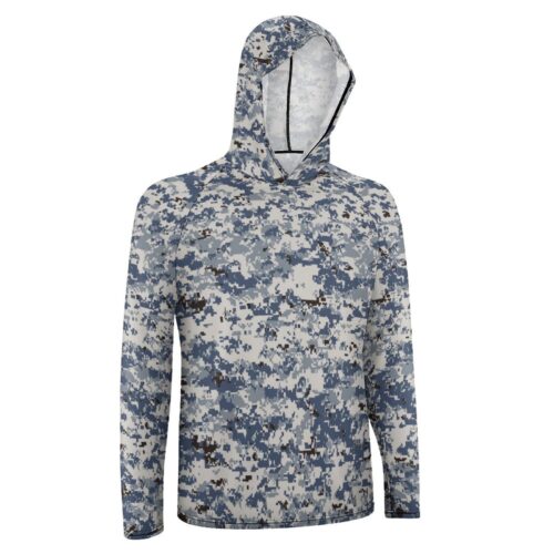 Alternative view of Kuwait Police Academy Digital Camouflage Sun Protection Hooded Rashguard T-Shirt