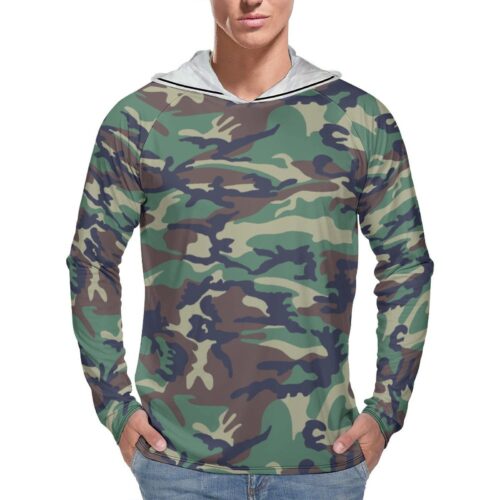 South Korea Tonghab V3 Camouflage Sun Protection Hooded Rashguard T-Shirt
