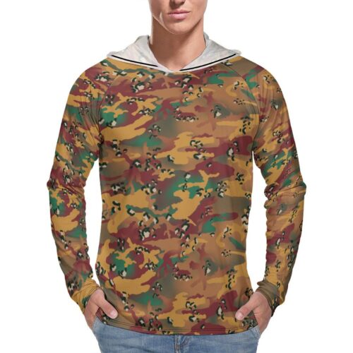 Chocolate Chip MTP Woodland Rusty  Sun Protection Hooded Rashguard T-Shirt