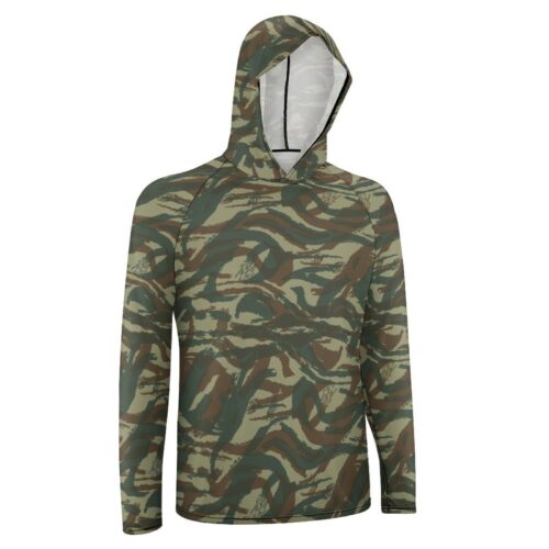 Alternative view of Greek Lizard v3 Camouflage Sun Protection Hooded Rashguard T-Shirt