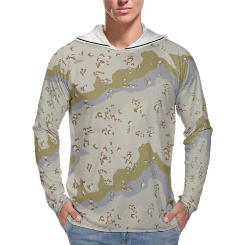 Chocolate Chip Desert MKII  Sun Protection Hooded Rashguard T-Shirt