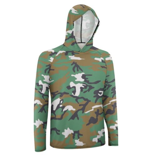 Alternative view of Indonesia Warga Jaya Camouflage Sun Protection Hooded Rashguard T-Shirt