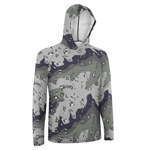 Alternative view of Chocolate Chip ERDL Urban  Sun Protection Hooded Rashguard T-Shirt