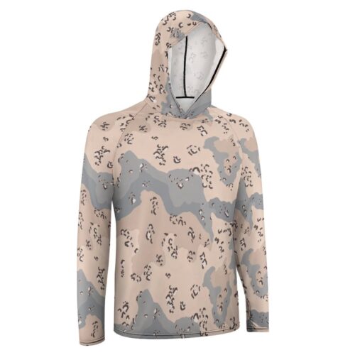 Alternative view of Kuwait Marines Chocolate Chip Camouflage Sun Protection Hooded Rashguard T-Shirt