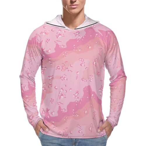 Chocolate Chip ERDL Girlie Pink  Sun Protection Hooded Rashguard T-Shirt