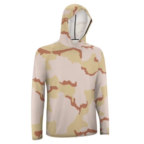 Alternative view of Kuwait Desert 3 Colors v1 Camouflage Sun Protection Hooded Rashguard T-Shirt
