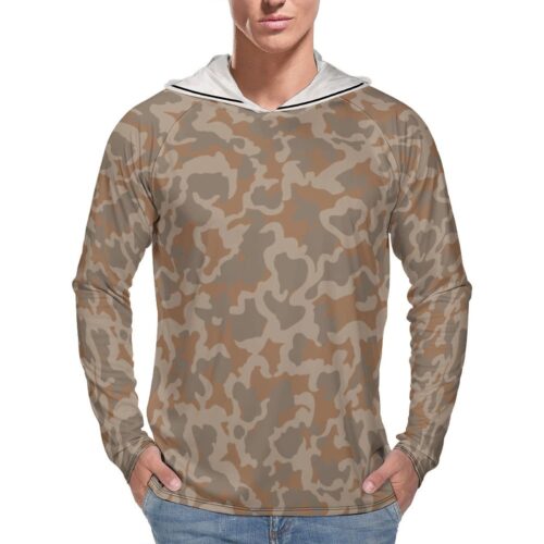 Iranian Iran-Iraq War Panther v9 Camouflage Sun Protection Hooded Rashguard T-Shirt