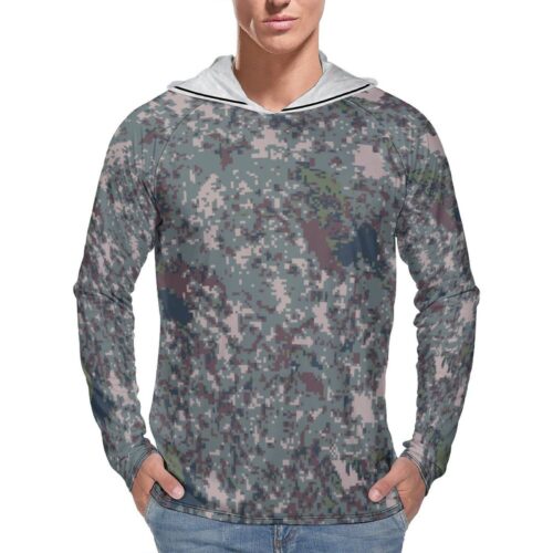 South Korean Armed Forces Granit. B Camouflage Sun Protection Hooded Rashguard T-Shirt