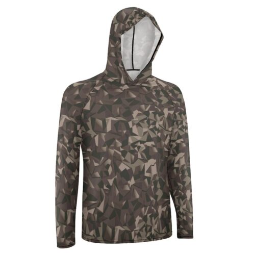 Alternative view of Latvian Test WoodLatPat Camouflage Sun Protection Hooded Rashguard T-Shirt