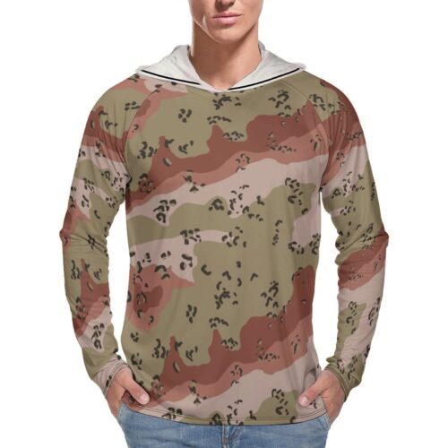 Iraqi Chocolate Chip  Sun Protection Hooded Rashguard T-Shirt