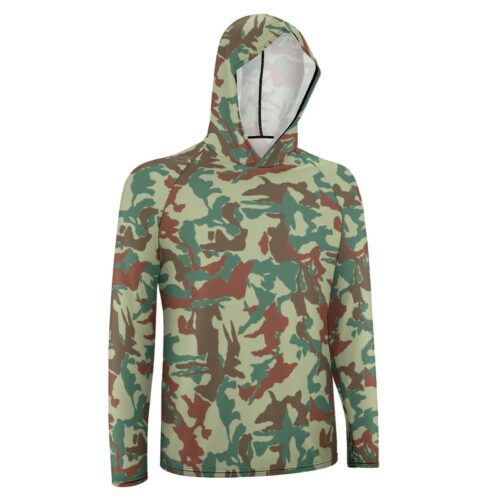 Alternative view of Japan JGSDF Type1 Fang Camouflage Sun Protection Hooded Rashguard T-Shirt