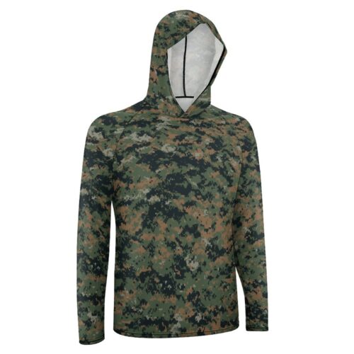Alternative view of Georgian Digital Camouflage Sun Protection Hooded Rashguard T-Shirt