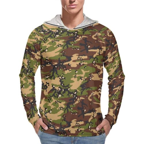 Chocolate Chip Woodland US v2  Sun Protection Hooded Rashguard T-Shirt