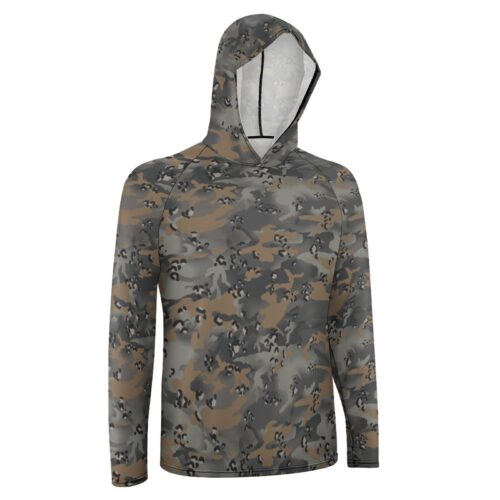 Alternative view of Chocolate Chip MTP Woodland Trail  Sun Protection Hooded Rashguard T-Shirt