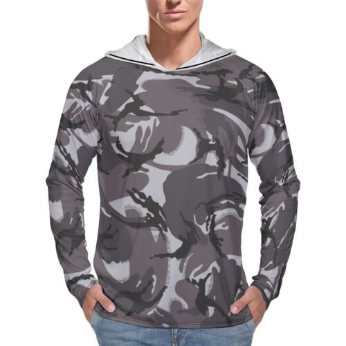 Kuwait Special Operations Units DPM Camouflage Sun Protection Hooded Rashguard T-Shirt