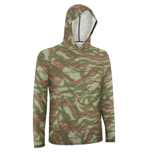 Alternative view of French Lizard E1 Camouflage Sun Protection Hooded Rashguard T-Shirt