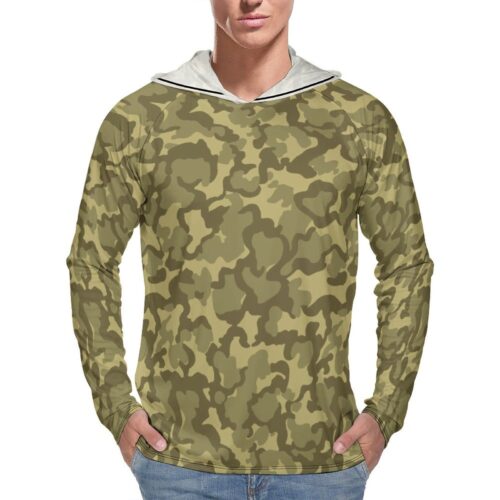 Iranian Iran-Iraq War Panther v11 Camouflage Sun Protection Hooded Rashguard T-Shirt