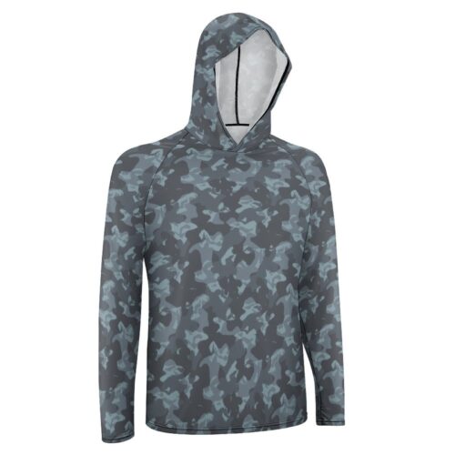 Alternative view of Hungary Fenox Blue Camouflage Sun Protection Hooded Rashguard T-Shirt
