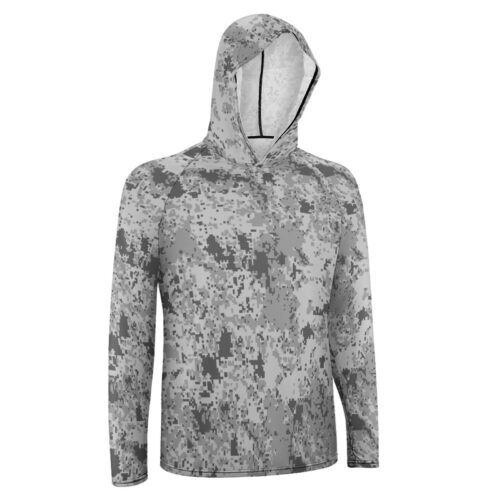 Alternative view of North Korea KPA Urban Pixelated Camouflage Sun Protection Hooded Rashguard T-Shirt