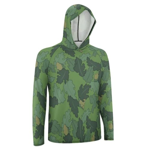 Alternative view of South Korea ROKMC Mitchell Wine Leaf V2 Camouflage Sun Protection Hooded Rashguard T-Shirt