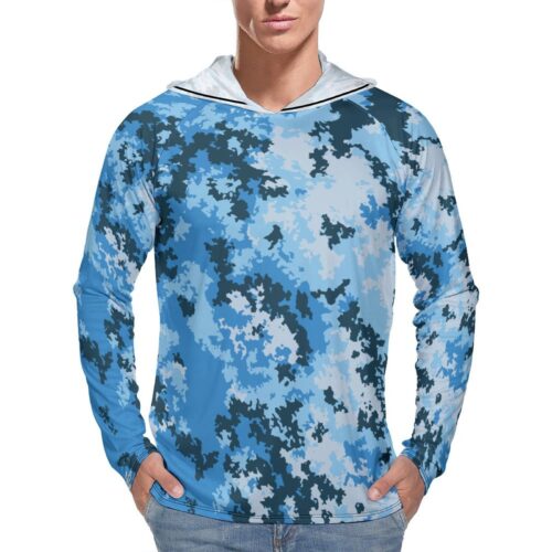 Italy Mimetico Vegetata Navy COMSUBIN Divers Camouflage Sun Protection Hooded Rashguard T-Shirt