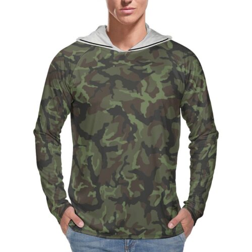 Czech Vz 95 leaf Camouflage  Sun Protection Hooded Rashguard T-Shirt