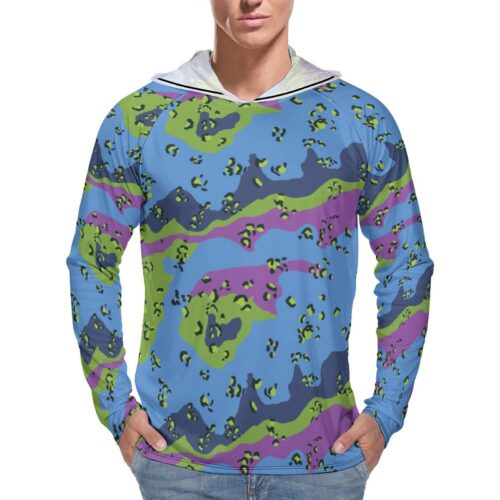 Chocolate Chip ERDL VGB  Sun Protection Hooded Rashguard T-Shirt