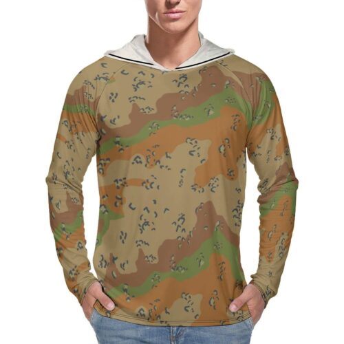 Chocolate Chip DPCU  Sun Protection Hooded Rashguard T-Shirt