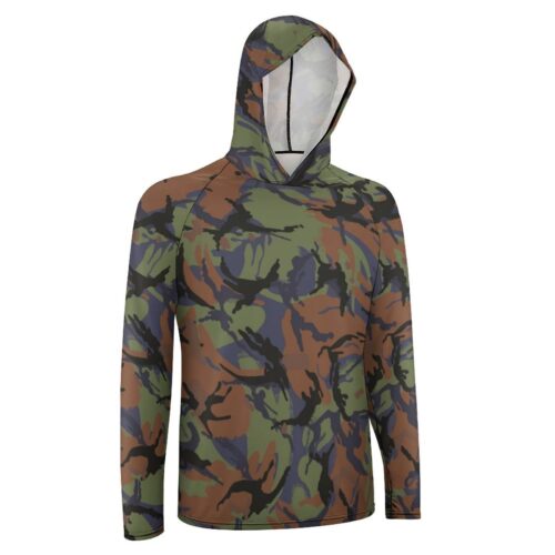 Alternative view of Kenya Air Force DPM Camouflage Sun Protection Hooded Rashguard T-Shirt