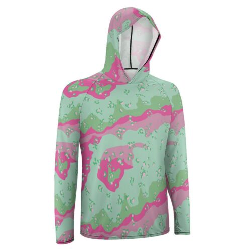 Alternative view of Chocolate Chip ERDL G&P  Sun Protection Hooded Rashguard T-Shirt
