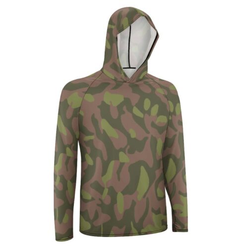 Alternative view of Finnish M62 Camouflage Type 1 Sun Protection Hooded Rashguard T-Shirt
