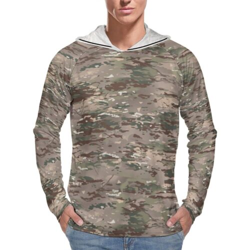 French BME Camouflage Sun Protection Hooded Rashguard T-Shirt
